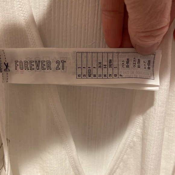 NWT Forever 21 White Ribbed Seamless Halter Bodysuit - Picture 6 of 9